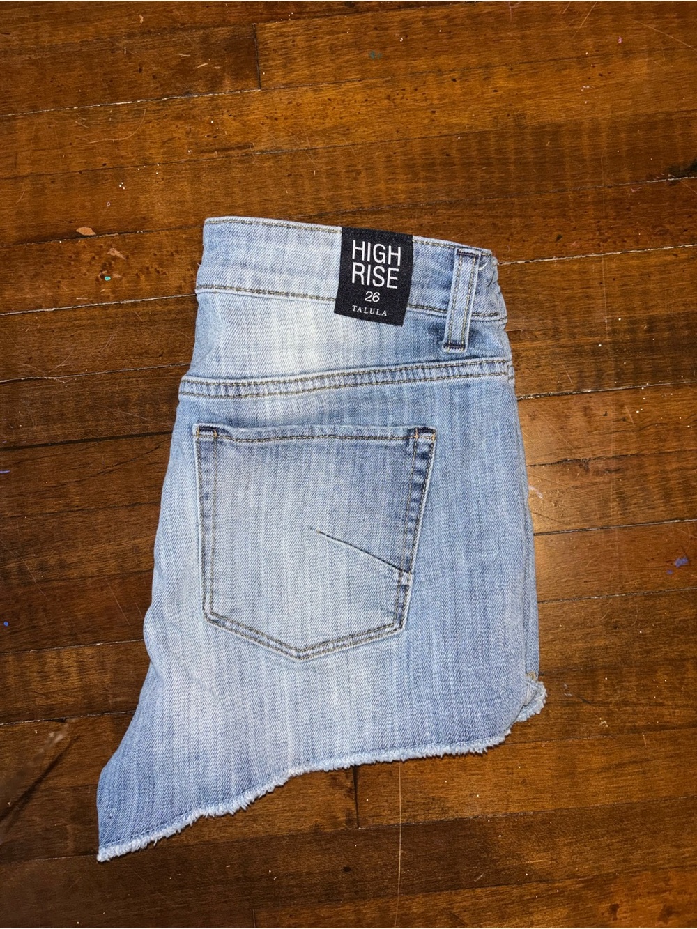 Talula Light Wash Blue High Rise Denim Shorts